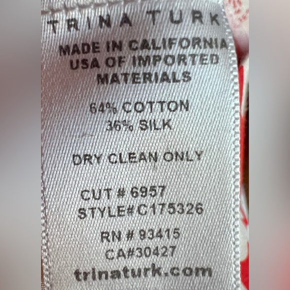 Trina Turk size Small off shoulder cotton silk blend summer dress, runs big - Picture 7 of 7